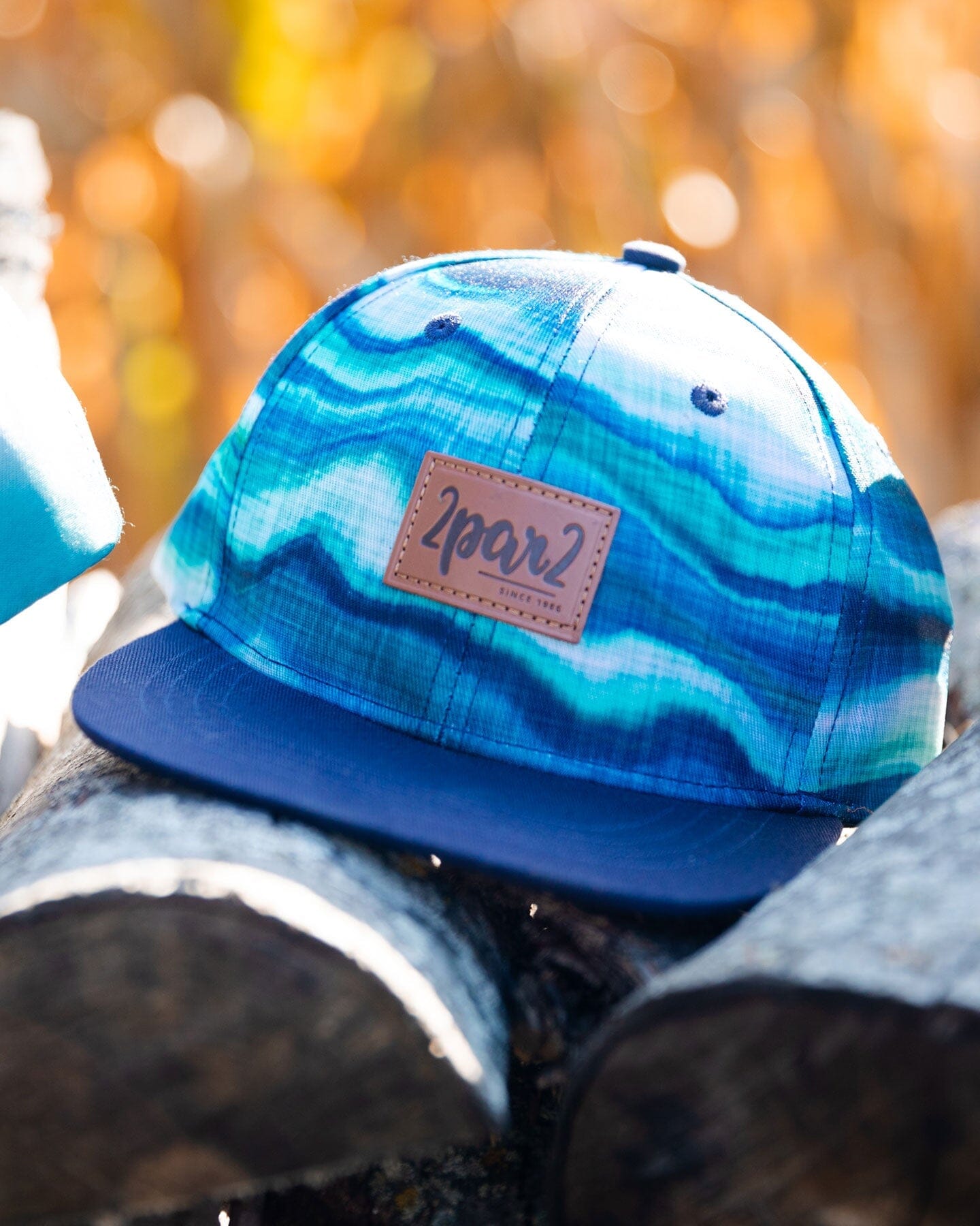Printed Cap Blue Wave And Black